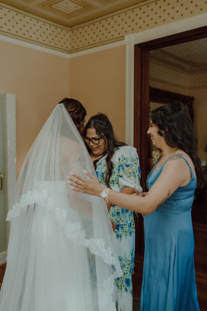 Brides first look with family.
Denver Wedding Venue