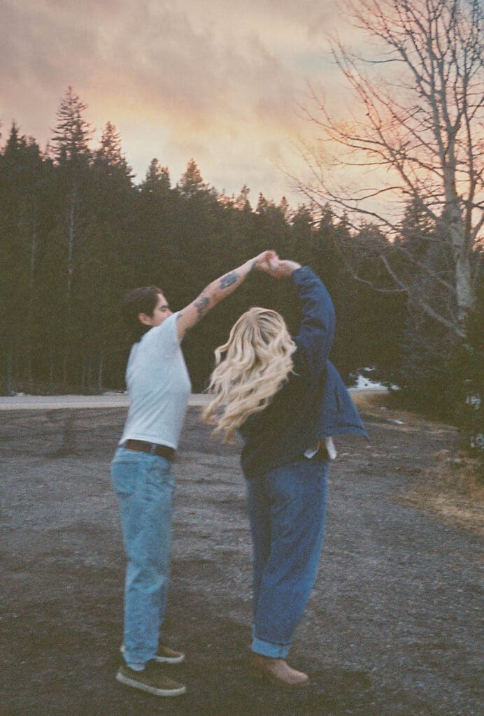 film photography sessions at sunset