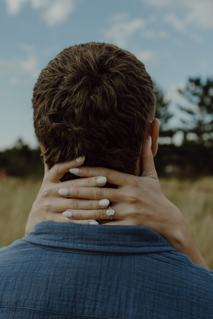 boulder engagement session ring detail