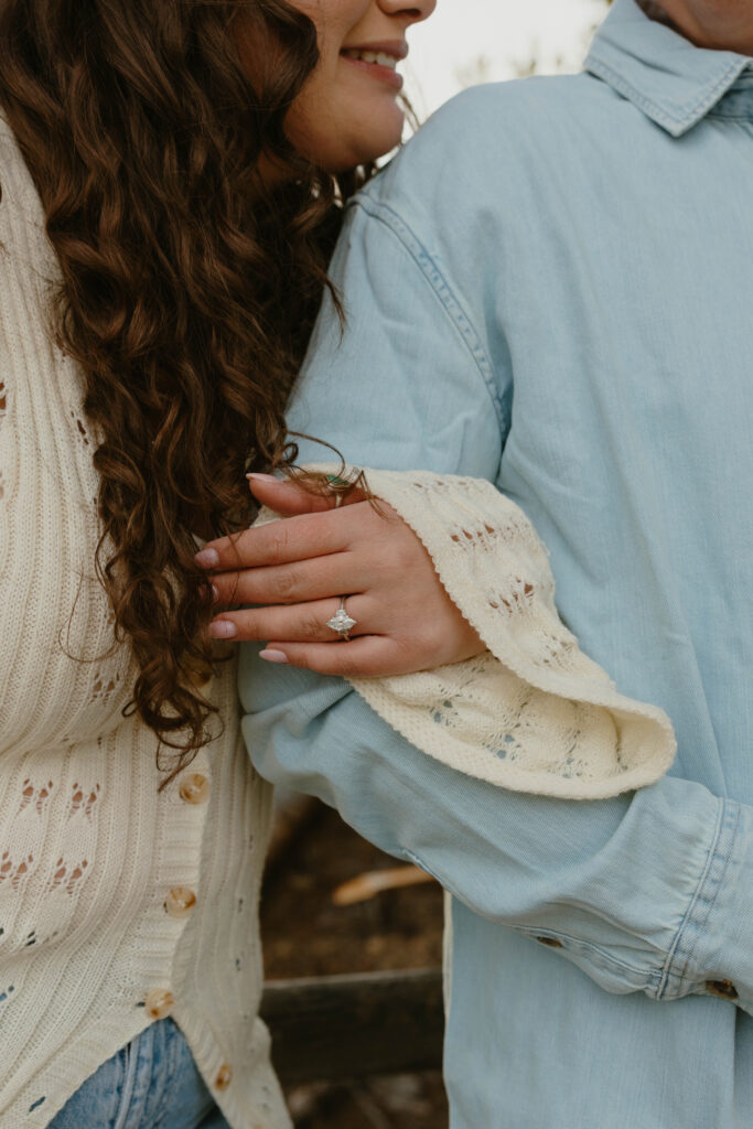 ring detail photo engagement session in echo lake park