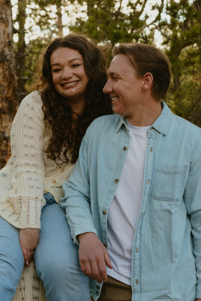 man and woman smiling