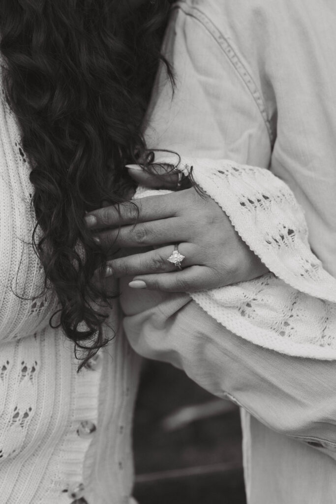 black and white ring detail photo