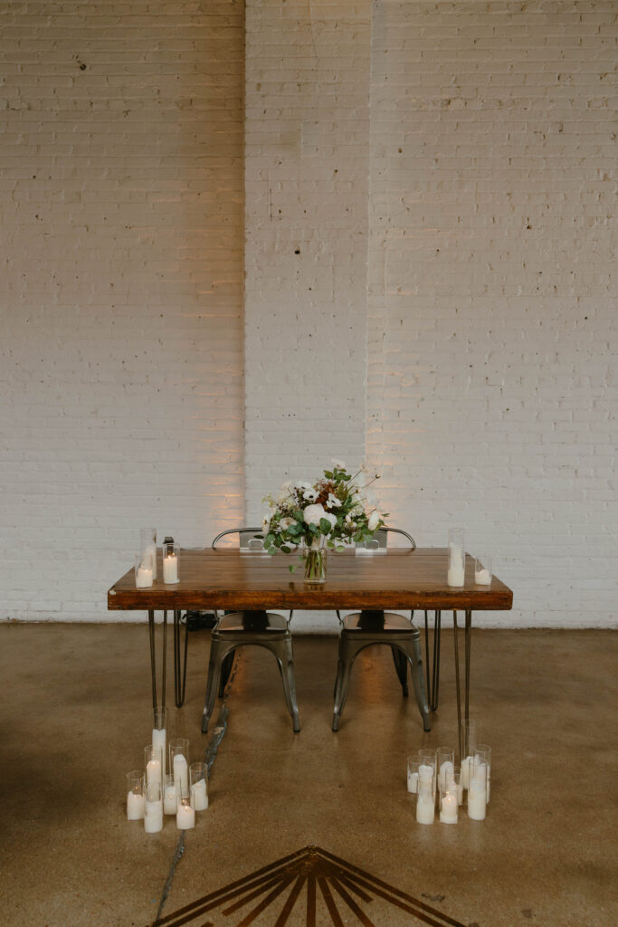 wedding reception details head table 