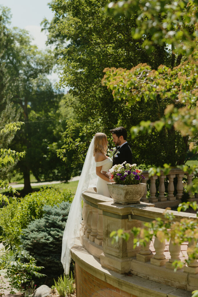 bride and groom portraits on wedding day